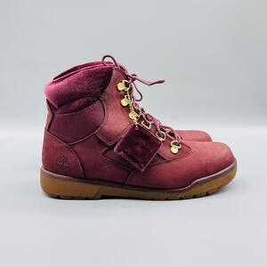 Timberland Boots Shoes Womens 9 Mens 7 Burgundy Purple Nubuck Velvet High